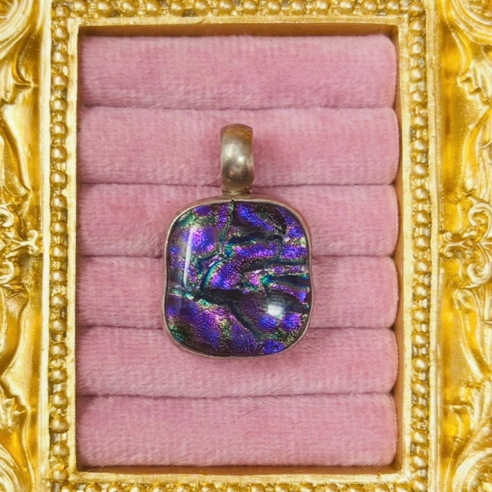 Iridescent Dichroic 1" Glass Pendant ✨